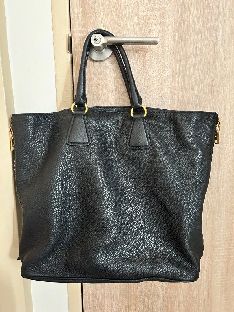 Prada leather Tote Bag, Luxury, Bags & Wallets on Carousell