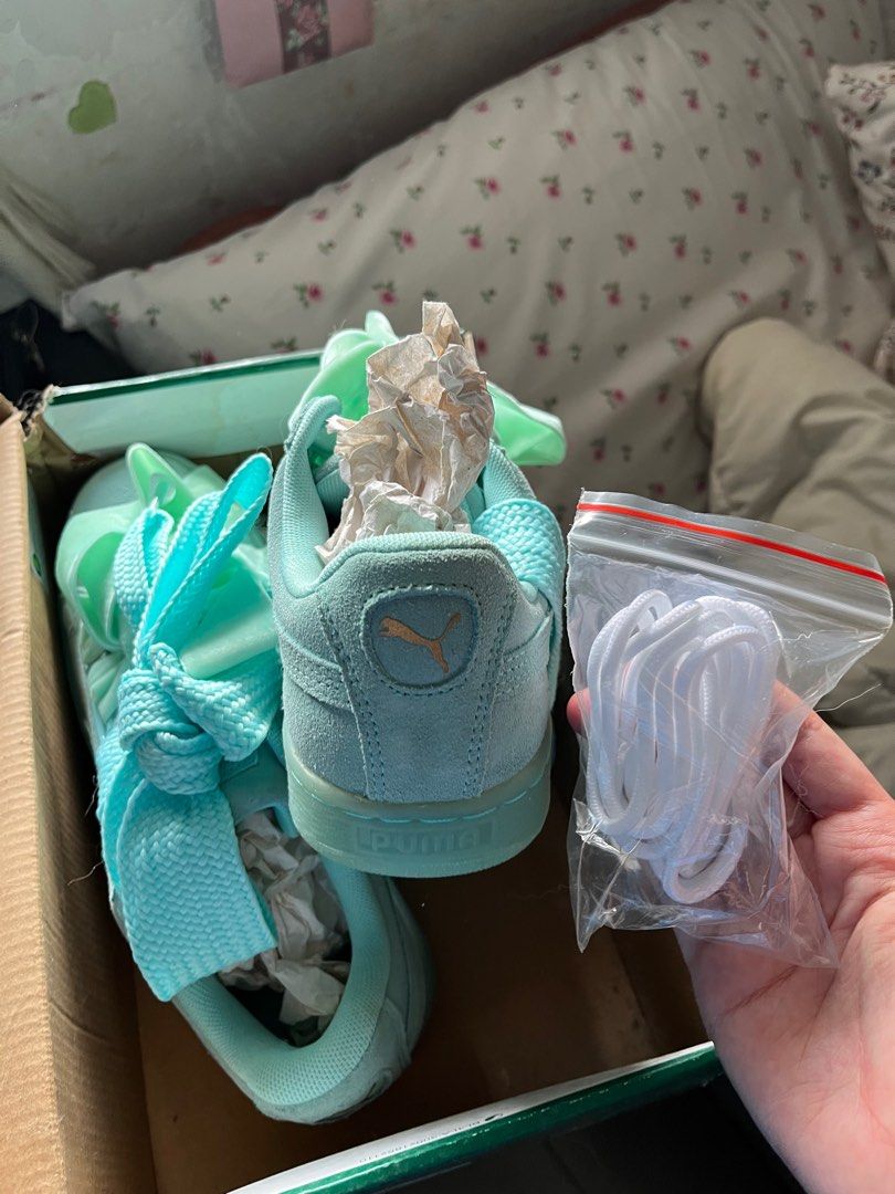 Puma suede heart sales blue