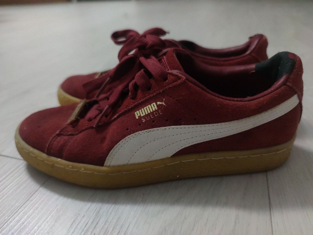 Puma suede red gum sole sale