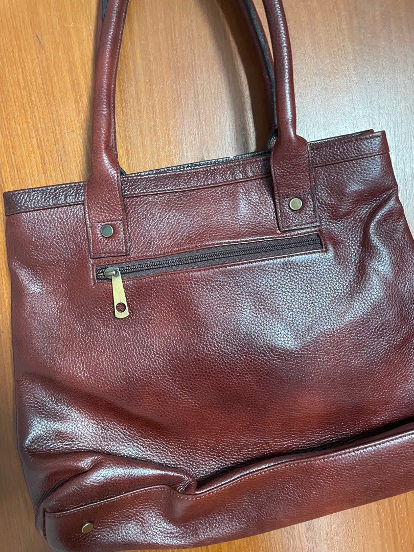 Real leather tote bag Women s Fashion Bags Wallets Tote Bags