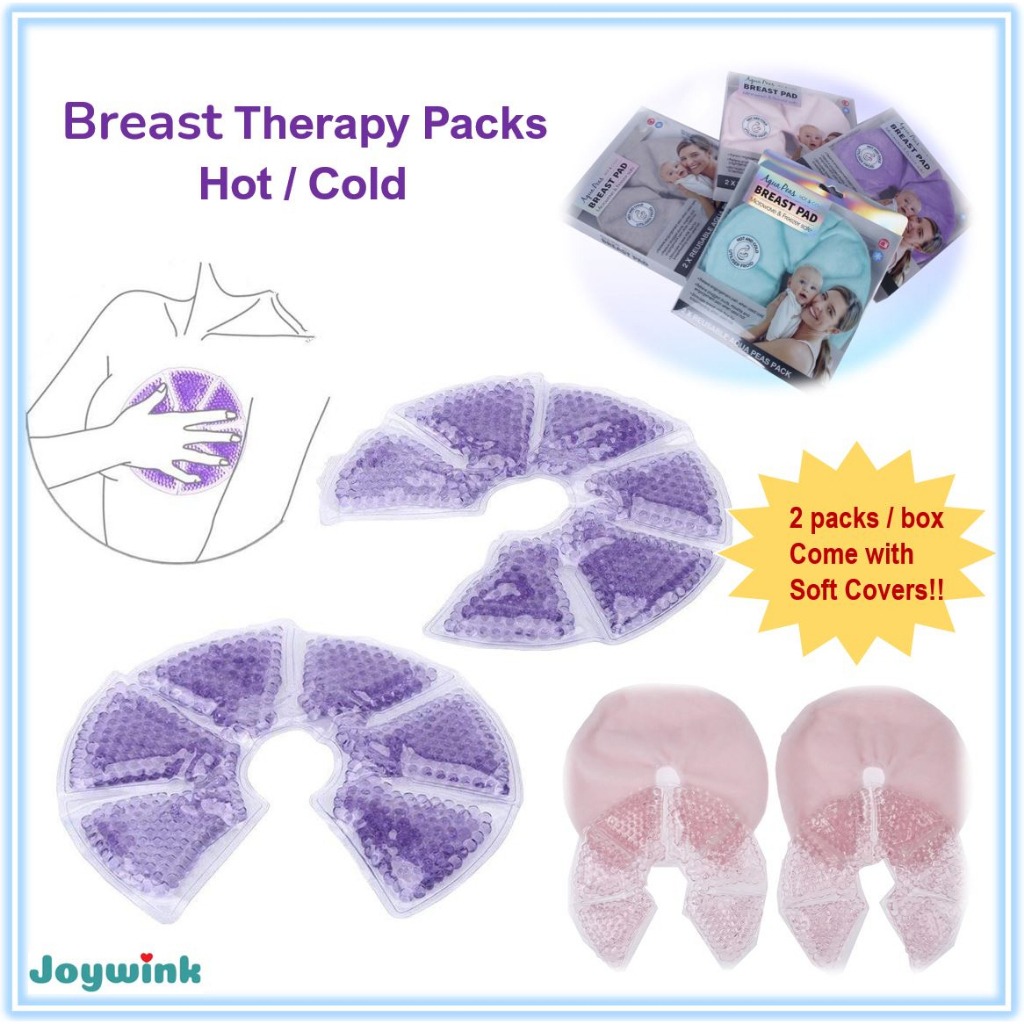 2x Breast Therapy Pack Gel Ice Pack Pads Hot or Cold Use For Nursing Mother