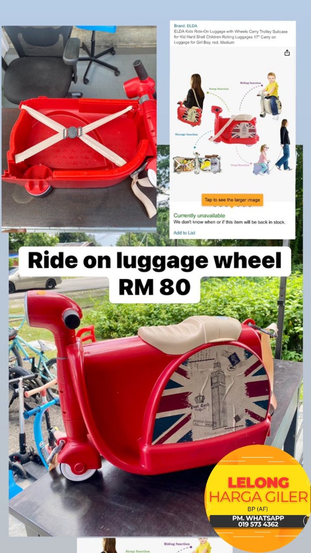 RIDE ON LUGGAGE WHEEL, Babies & Kids, Going Out, Other Babies Going Out Needs on Carousell