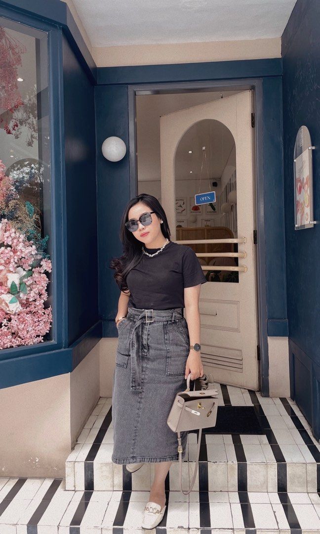 Rok jeans midi store