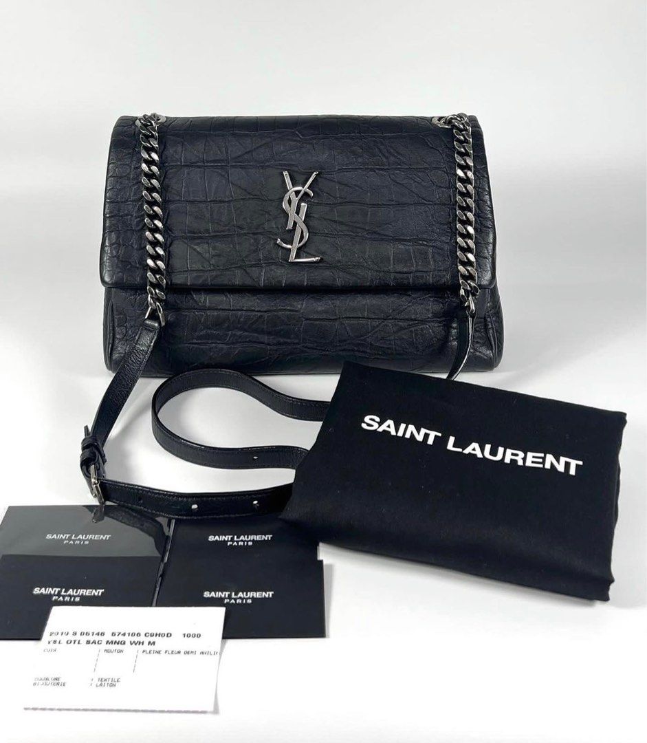 Medium west hollywood bag in black hotsell crocodile embossed leather