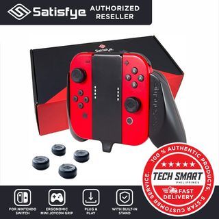 Satisfye - Mini Joy Con Grip Compatible With the Nintendo Switch, Comfortable & Ergonomic Switch Mini Grip, Joy Con & Switch Control - #1 Switch Accessories Designed for Gamers. FREE BONUS:4 Thumbpads