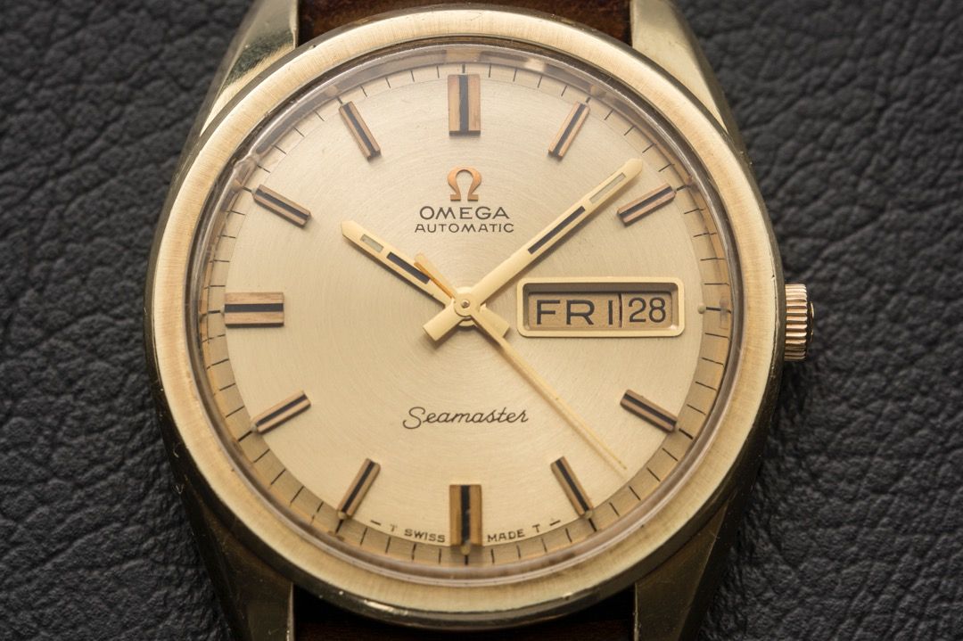 Omega Seamaster Automatic Day Date Solid Gold Capped Ref. 166.032