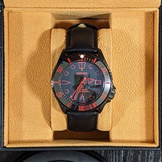 SKX007 "Darth Maul" Red-on-Black SeikoMod (Custom Handmade)