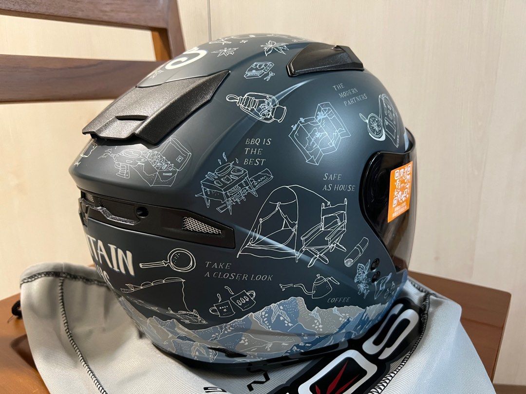 SOL SO7E 探險者消光灰藍3/4罩安全帽, 汽機車零配件在旋轉拍賣