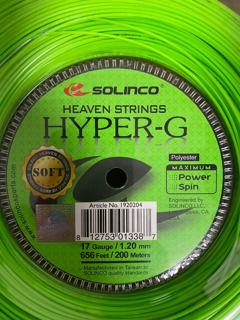 Solinco Hyper G soft tennis restringing, Sports Equipment, Sports & Games,  Racket & Ball Sports on Carousell