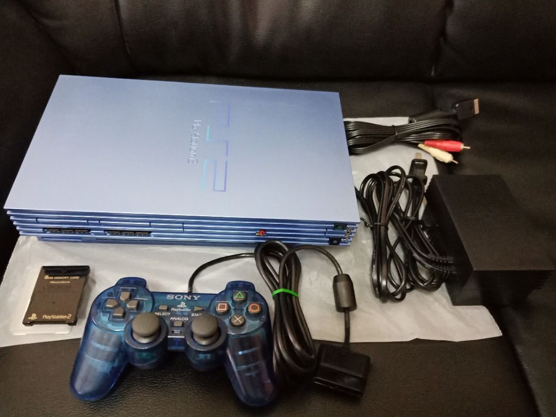 SONY PS2 PlayStation 2 SCPH-39000 Aqua Blue Game Console NO Box REF008