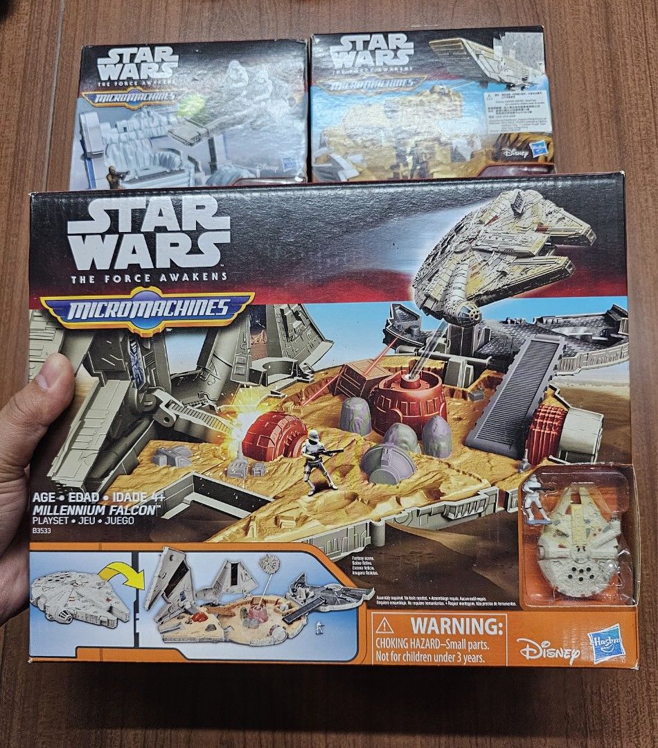 Star Wars Micromachines R2D2 Stormtrooper Millenium Falcon (Category: Vehicle & Diecast Models) located in Quezon City. Submitted by northernlegends (Listing ID 1250220611, Image 2). Description: 1k each take all 3 for 2.7k Actual Pictures Posted. What You See is What You'll Get. (WYSIWYG) Location Commonwealth QC MOP GCash, BDO, BPI MOD Lalamove, JNT, Shopee Checkout Facebook Page Northern Legends Hobby Shop Shopee Northern Legends Hobby Shop.