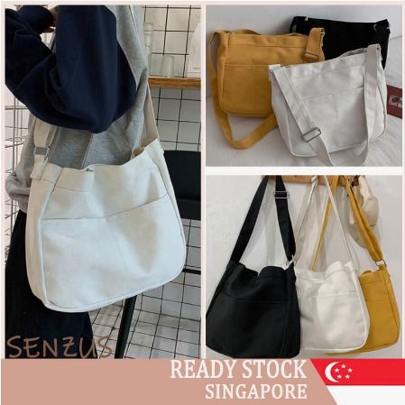 Korean canvas sling bag discount