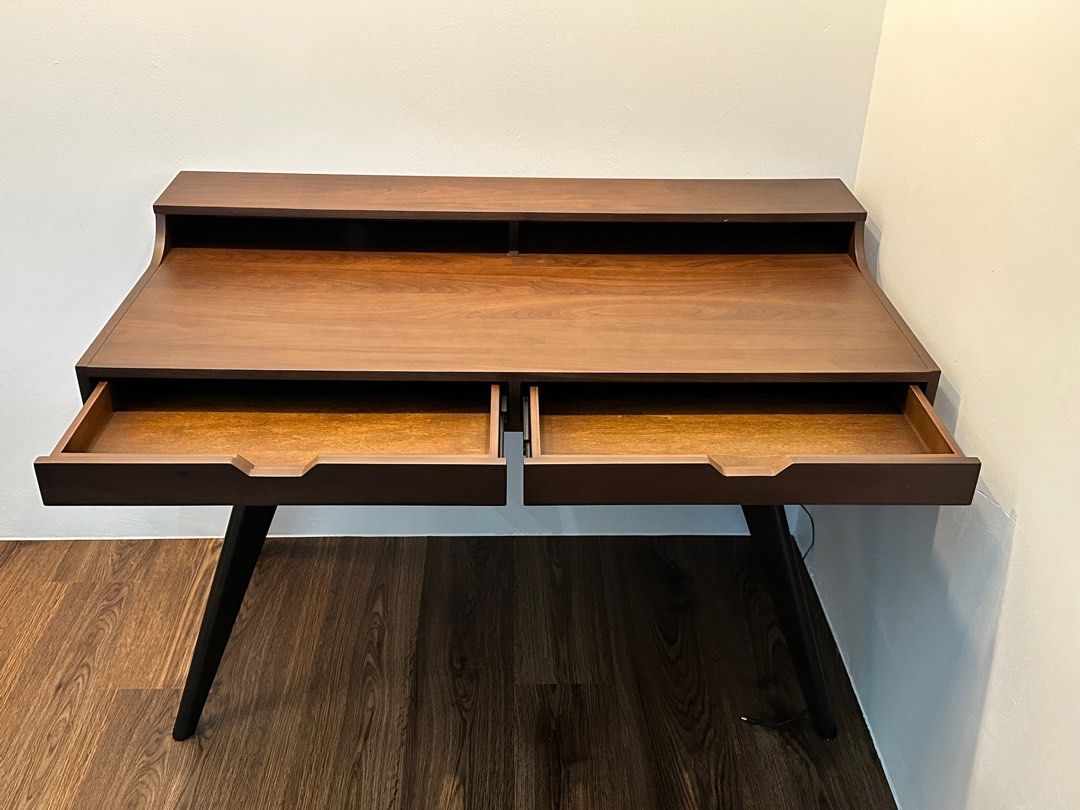 Study Table (Category: Tables & Sets) located in Singapore. Submitted by joengz (Listing ID 1250312178, Image 3). Description: Commune - Crimson Writing Desk L1200mm x W600mm x H830mm New and lightly used for few months. Selling it because my needs for desk change..