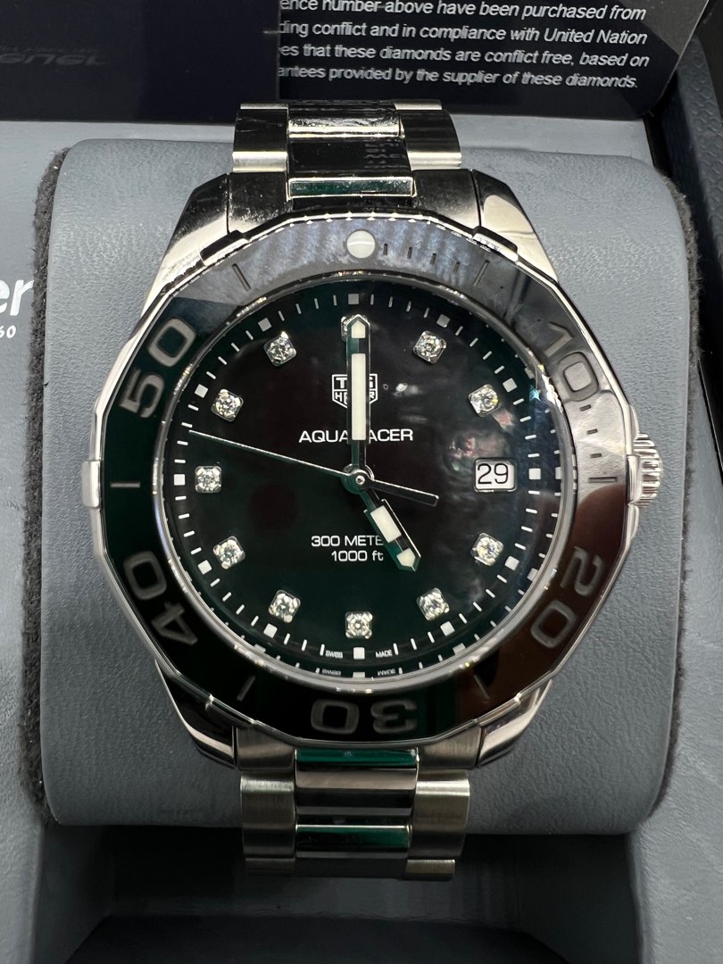 Tag heuer aquaracer black mother of pearl on sale
