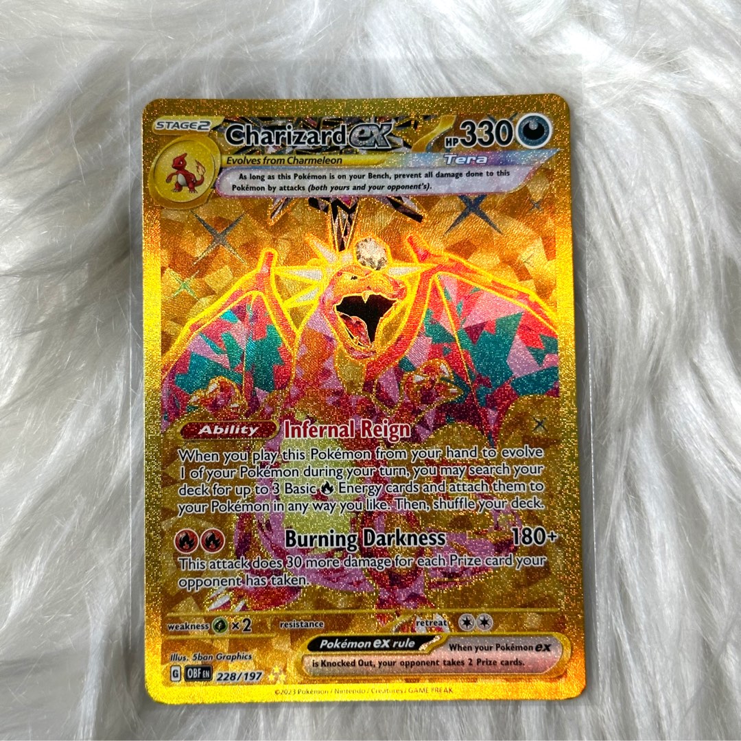 ✨TCG POKEMON✨ - Gold Charizard EX 228/197 Obsidian Flames