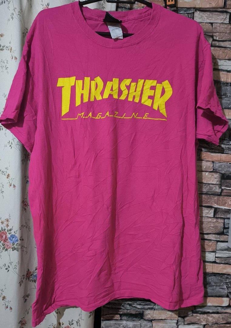 T shirt thrasher pink hot sale
