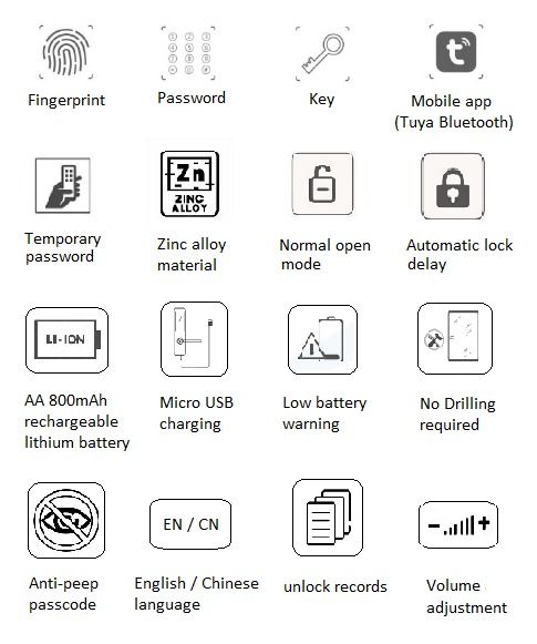 Tuya Smart Digital Gate Lock BTO HDB Gate, Fingerprint Bluetooth APP ...