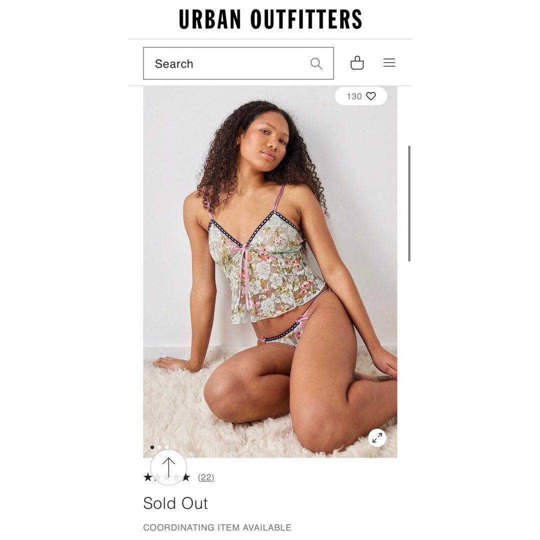 Urban Outfitters (Out From Under)~ Floral Print Mindy Lace Cami