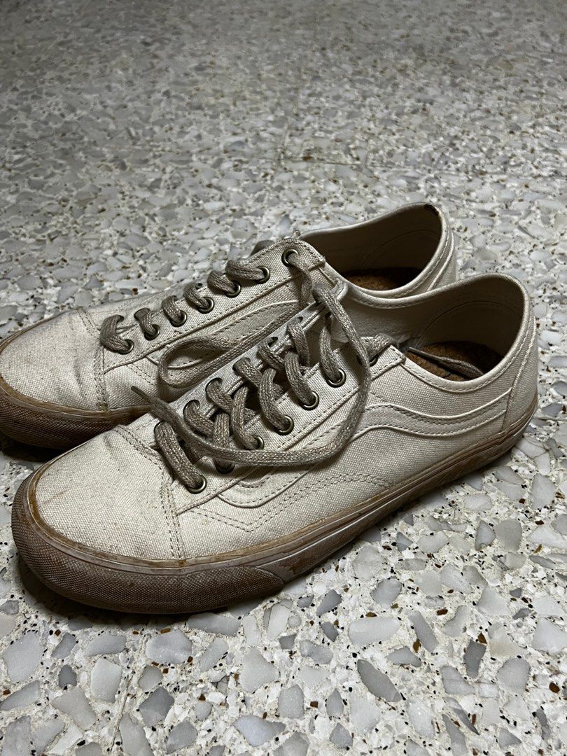 All white store old school vans