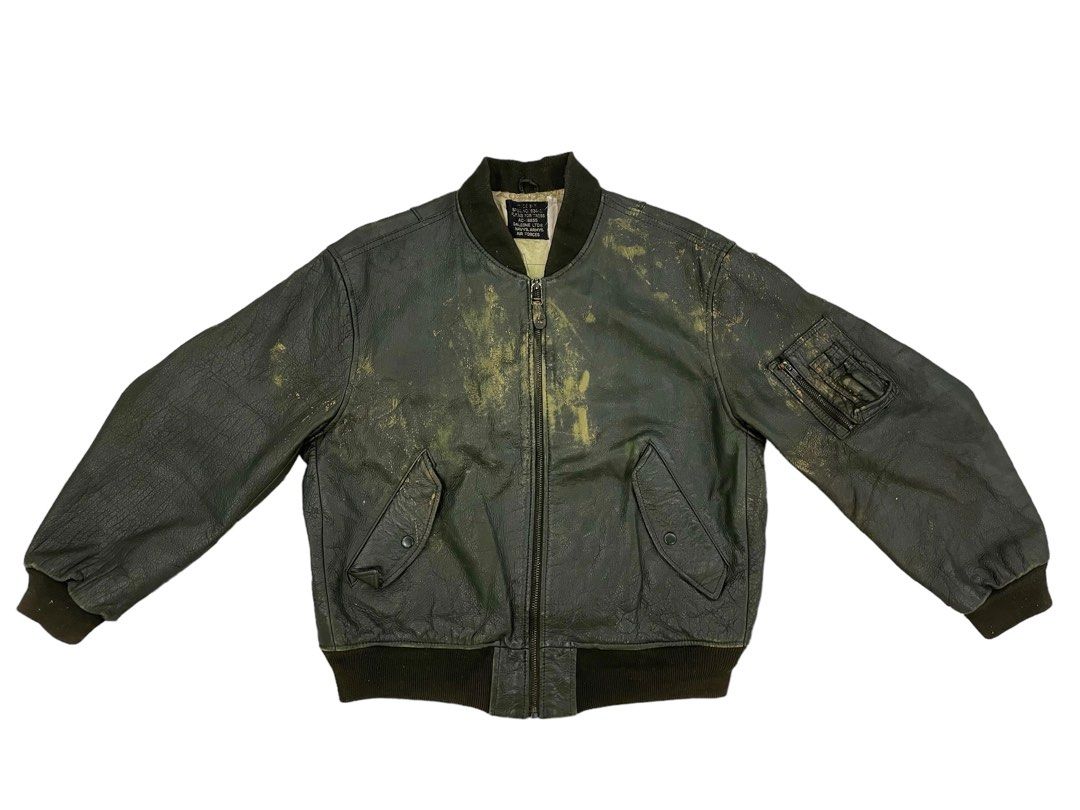 90s tommy leather ma-1 flight jacket メンズ