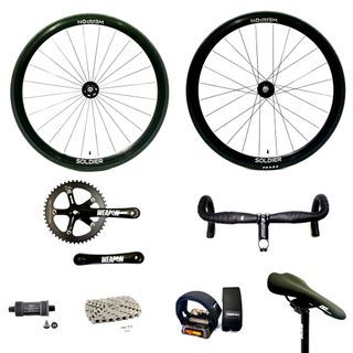 WEAPON Groupset for Fixie bike | Fixed gear bike | Single speed bike  - Solider alloy groupset - Part out | Perfermance level | installation available | 6KG weight package | Most valuable and durable groupset | Fixie crank  | wheel | handle bar ,