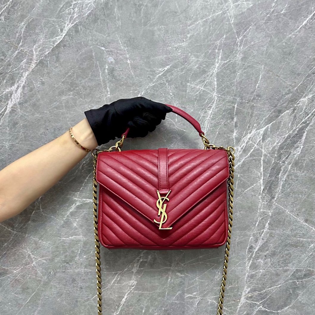 Ysl college bag hot sale red