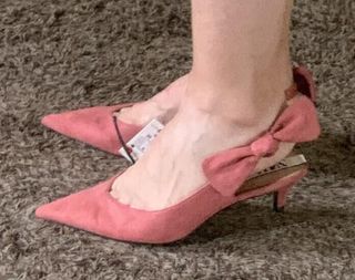 Zara Heeled Suede Slingback Shoes