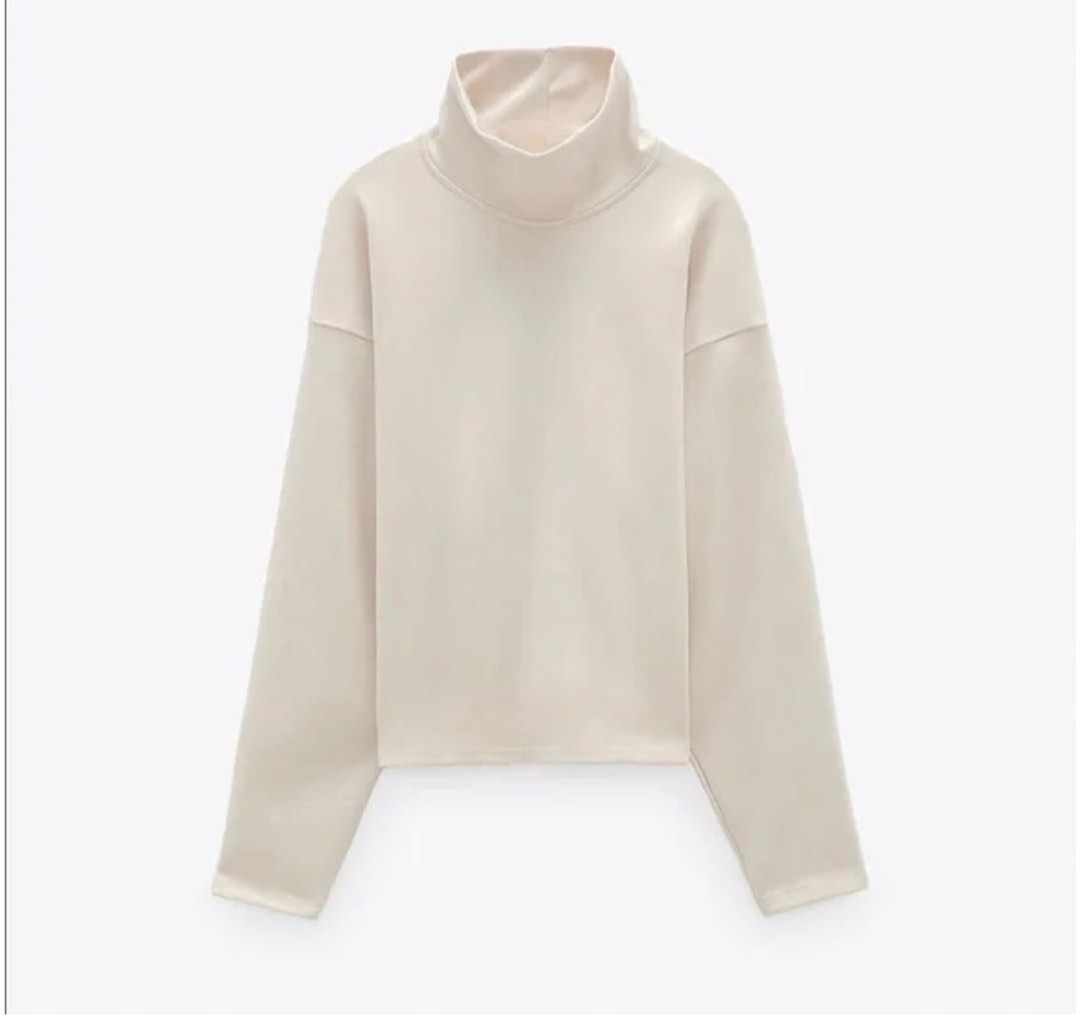 High neck sweatshirt zara on sale