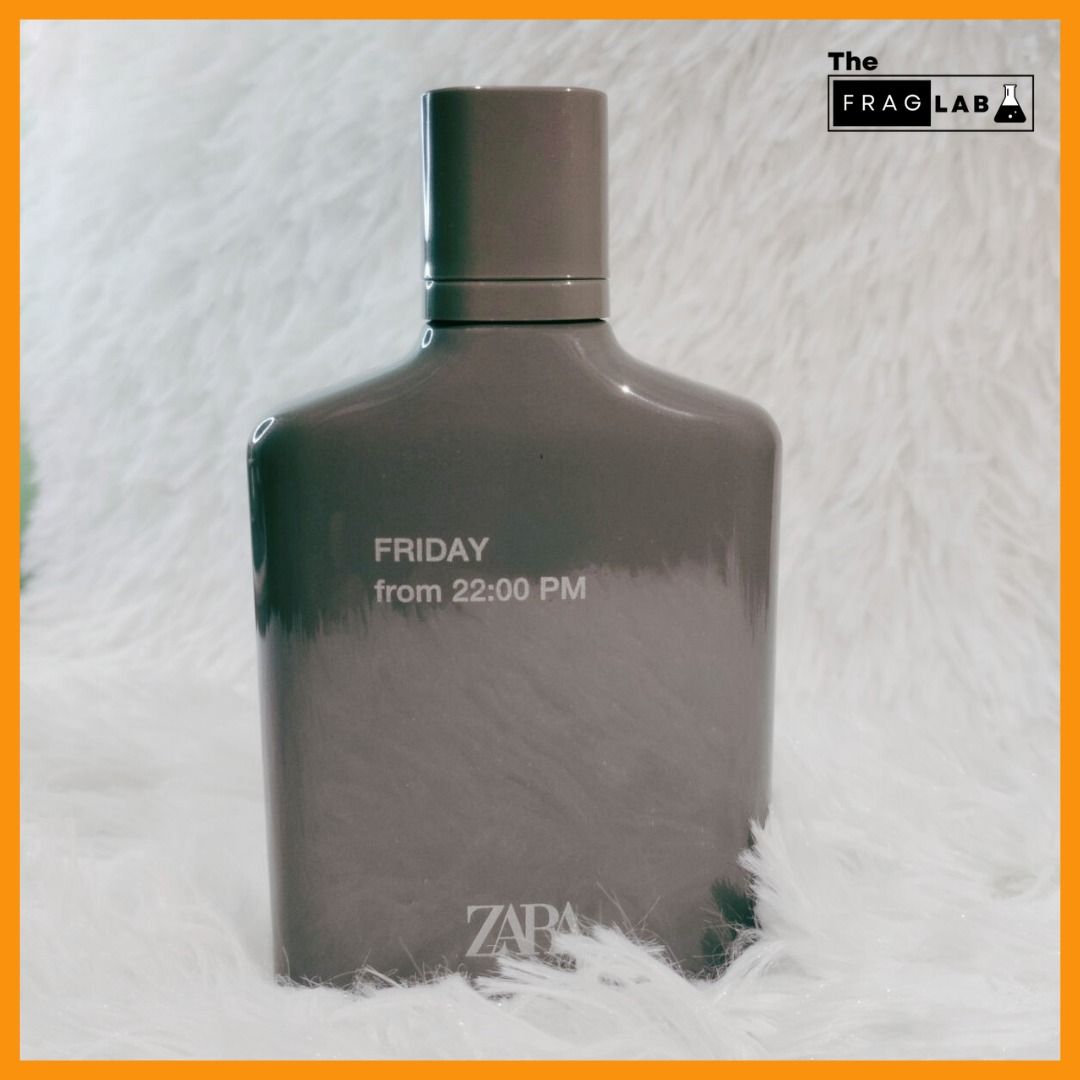 Zara Perfume for Men Friday from 22:00PM (Category: Fragrance & Deodorants) located in Pasig City. Submitted by thefraglab (Listing ID 1250211478, Image 1). Description: Original - store bought Bottle only Top Notes: Lemon, Juniper Berries, Blood Orange Middle Notes: Sage, Pepper, Lavender, Geranium Base Notes: Cedar, Vetiver, Patchouli .
