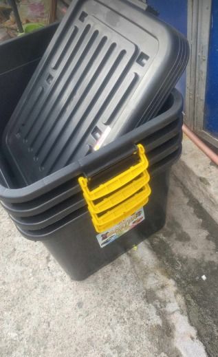 143L BIG BLACK STORAGE BOXES - To Spring County QC (Category: Storage Boxes & Baskets) located in Quezon City. Submitted by uno_store (Listing ID 1250474514, Image 1). Description: ‼️ GRAND SUPER SALE 💯 ‼️ ‼️ STOCKABLE STORAGE 💯 ‼️ OPEN FOR BULK ORDERS Wholesale/Dealer/Supplier/Retailer PANG PERSONAL AT PANG NEGOSYO ✅ proof of delivery 💯 ✅ 4 boxes 143L black storage boxes SOLD SOLD Bound to Spring County QC! thank you po maam Sheena! till your