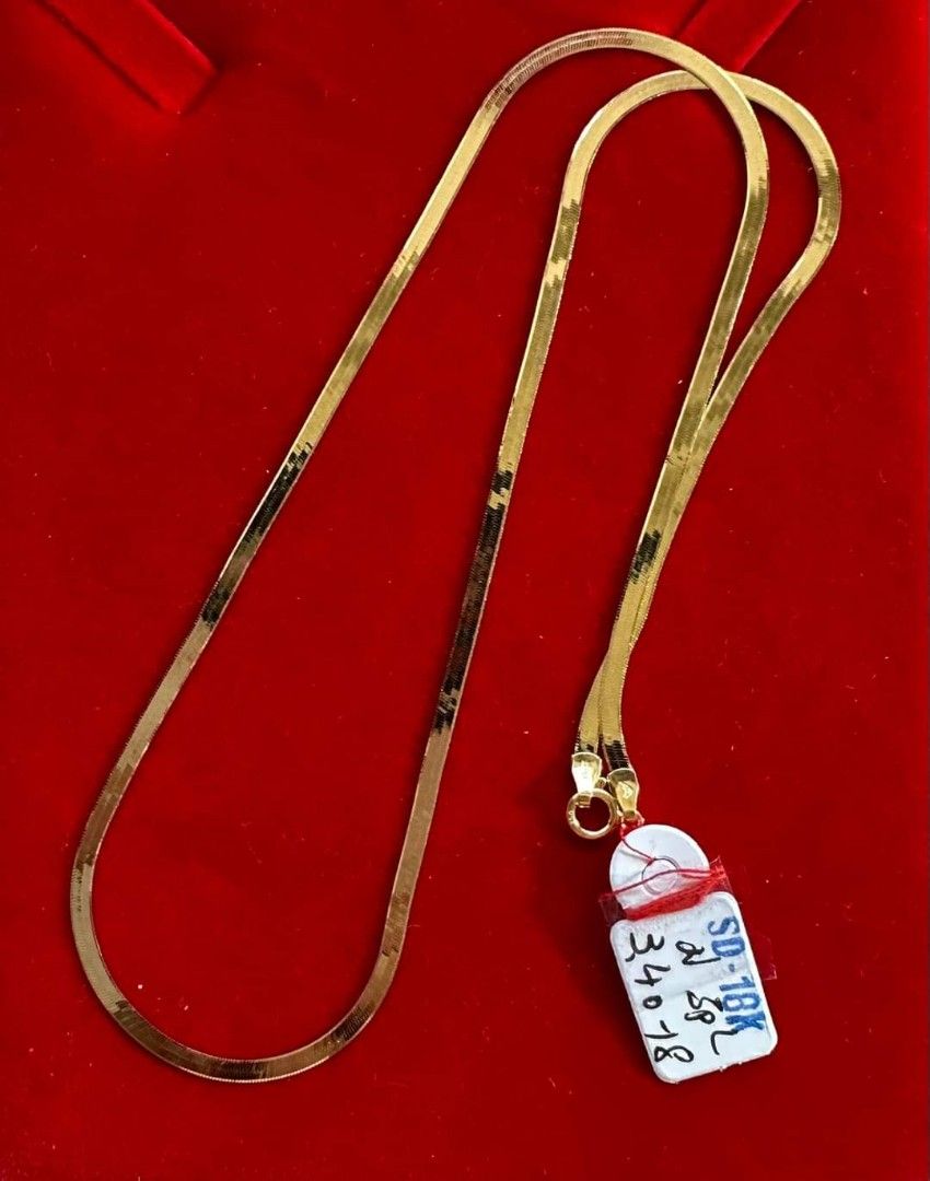 18K Saudi Gold herringbone necklace