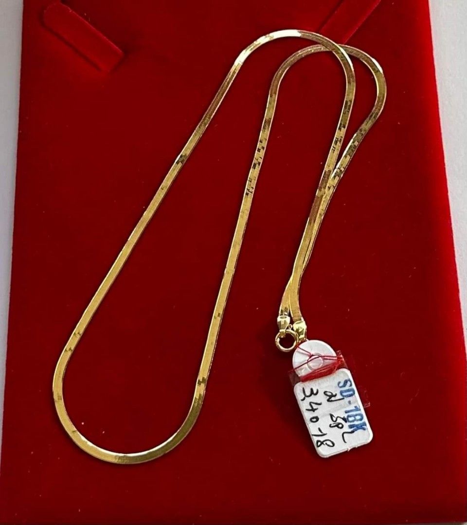 18K Saudi Gold herringbone necklace Women s Fashion Jewelry Organizers Necklaces on Carousell