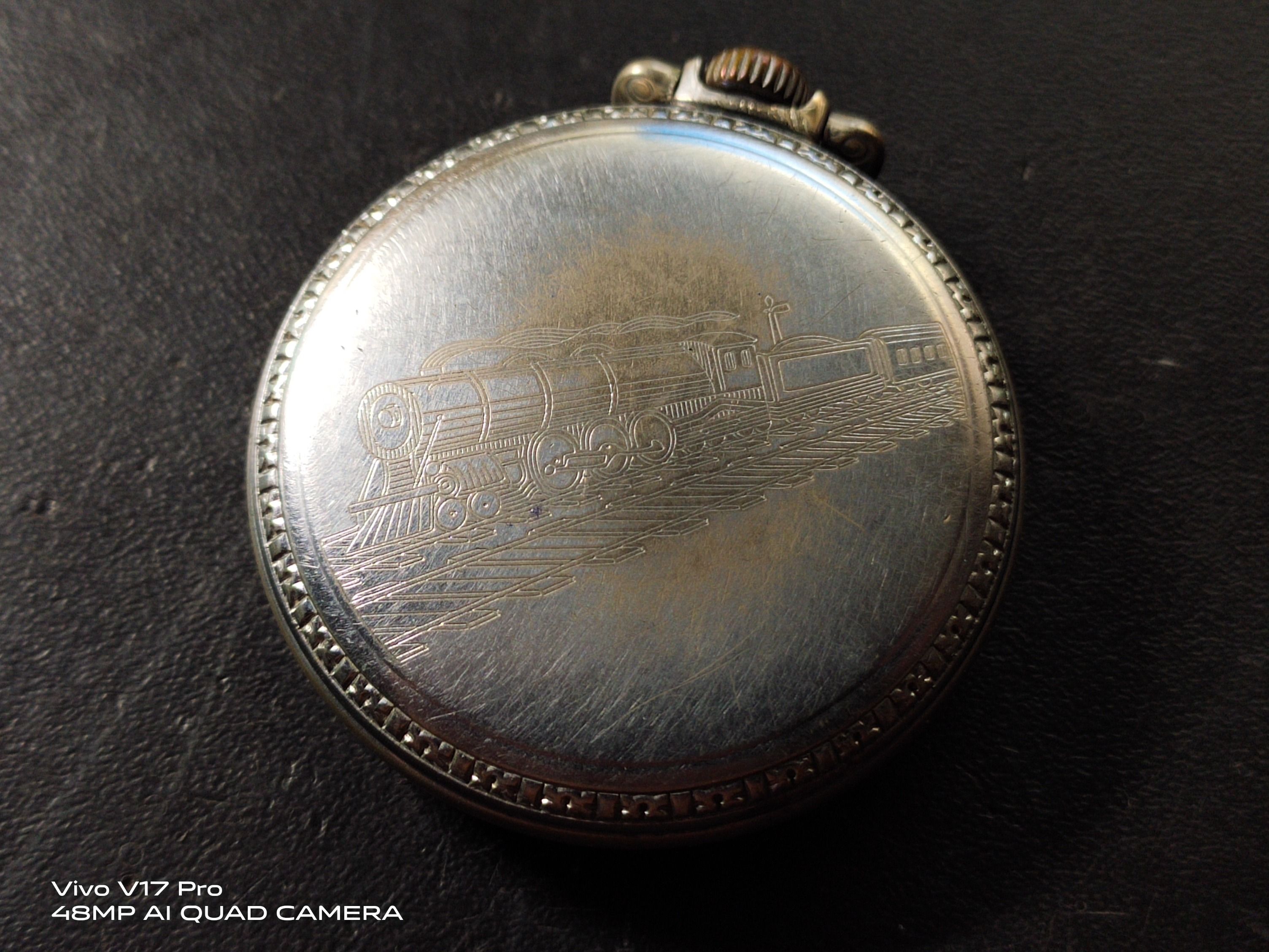 Waltham train cheap pocket watch