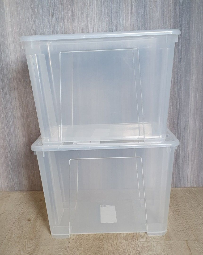 2 Ikea Samla Boxes with Lids (22l), Furniture & Home Living, Home