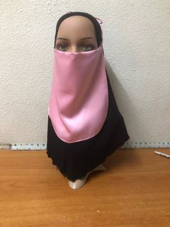 2 layers satin mini niqab