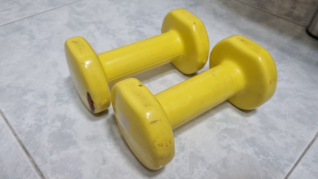 2KG DOMYOS Decathlon Yellow dumbbells 2 pieces Sports Equipment