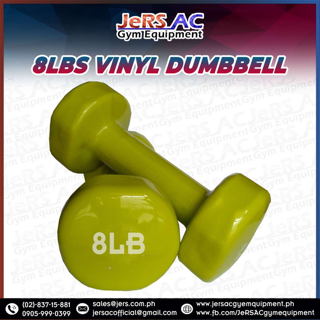 8lb Vinyl Dumbbells JeRS AC Gym Equipment Sports Equipment Exercise Fitness Weights Dumbbells on Carousell