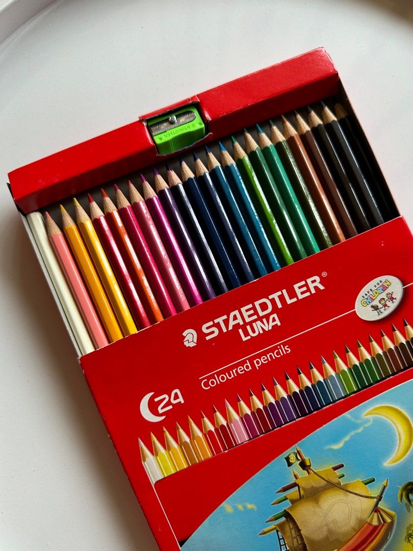 STAEDTLER Luna 24 Colors Coloured Pencil Set with FREE Pencil Sharpener