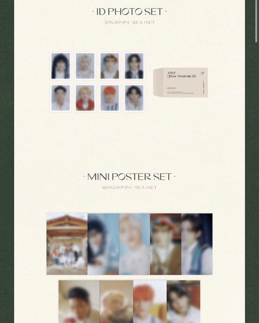預拆放] ATEEZ 4期會員禮成員set [ID + Mini Poster + 小卡], 興趣及