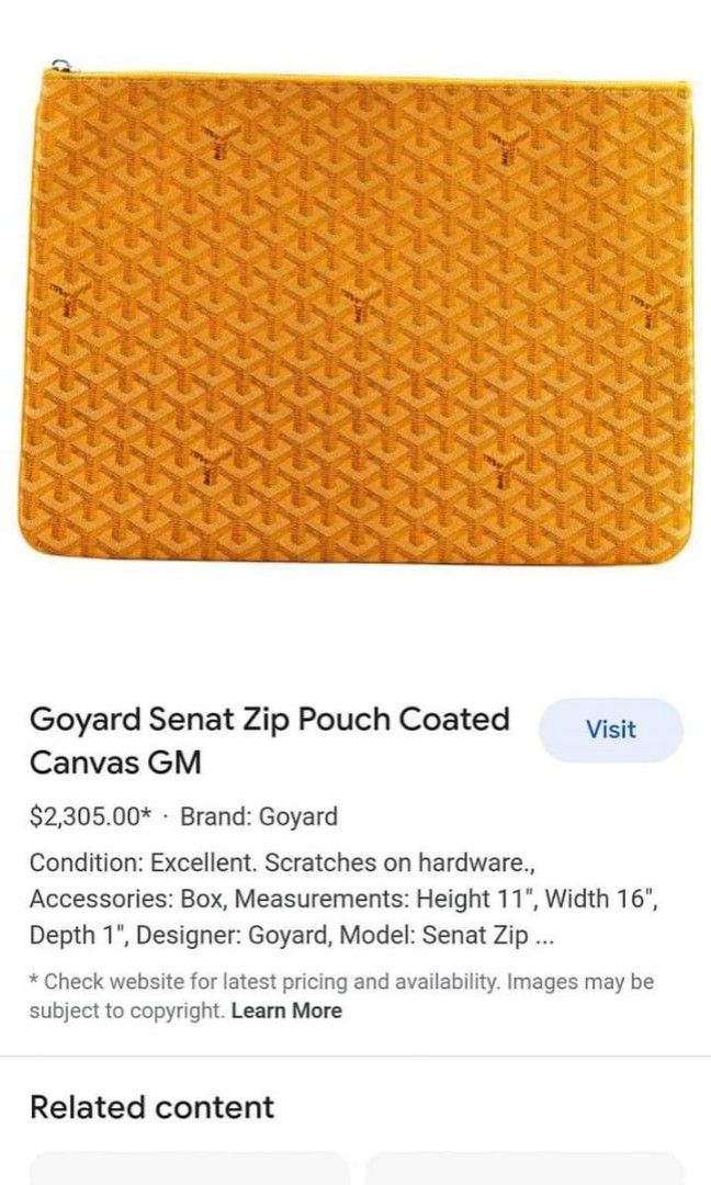 Goyard Senat Zip Pouch Coated Canvas GM at 1stDibs