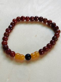緬甸玉翡翠A貨，5.7mm手珠設計款，紅翡有燒