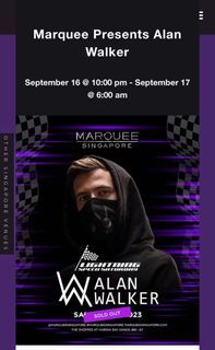 alan walker Marquee ticket male female alanwalker 