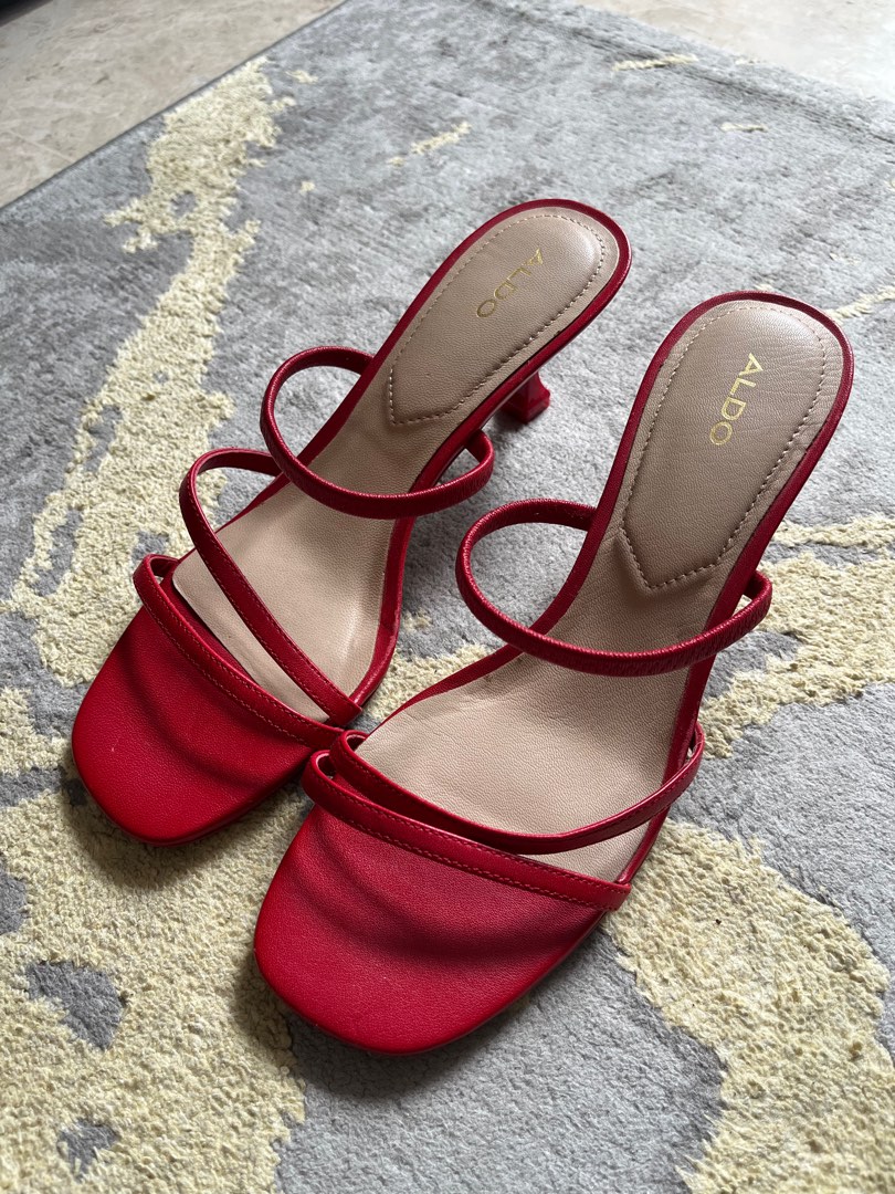 Red strappy online kitten heels