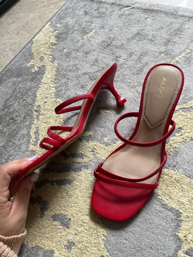 Red strappy online kitten heels