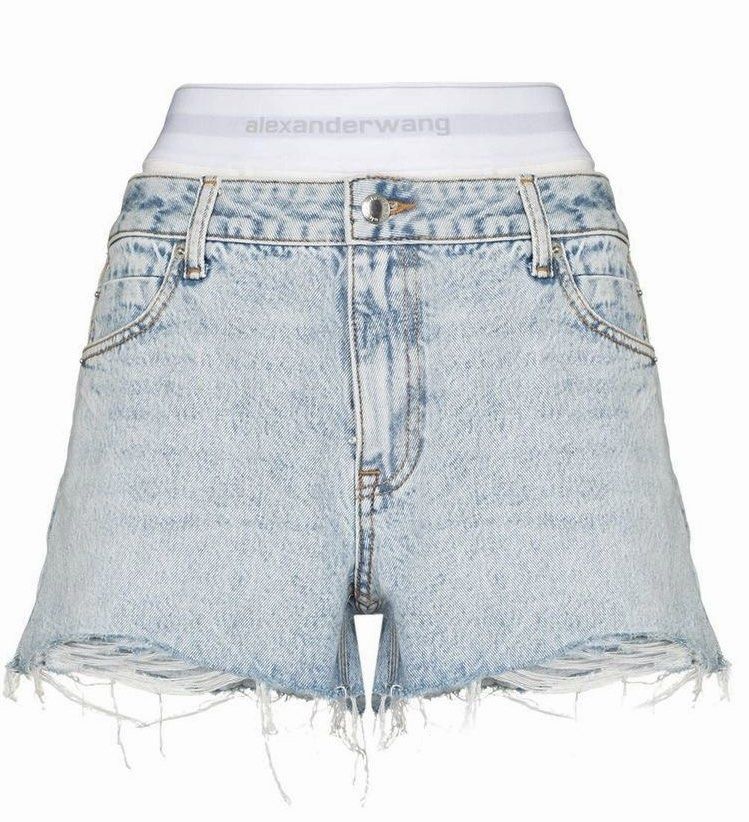 ALEXANDER WANG Alexander Wang Denim Shorts With Underwear Effect Waist -  Stylemyle