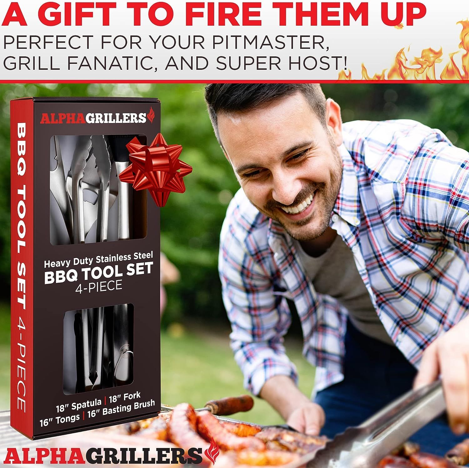 Alpha Grillers BBQ Grill Brush - Wire Grill Brush & BBQ Brush for