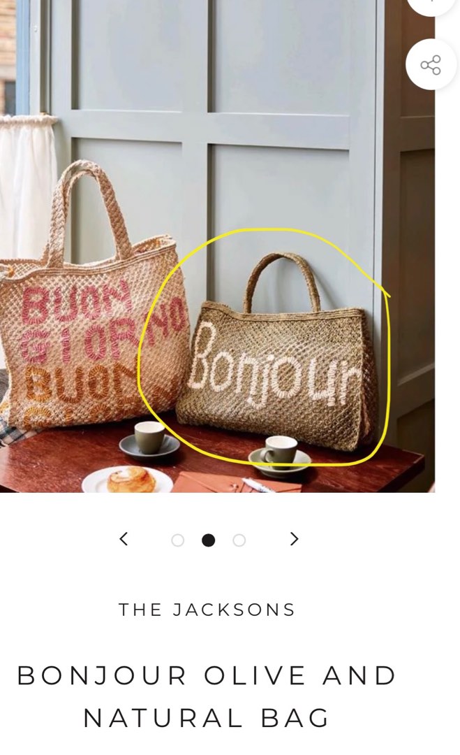 The Jacksons Large Bonjour Tote Bag in Natural