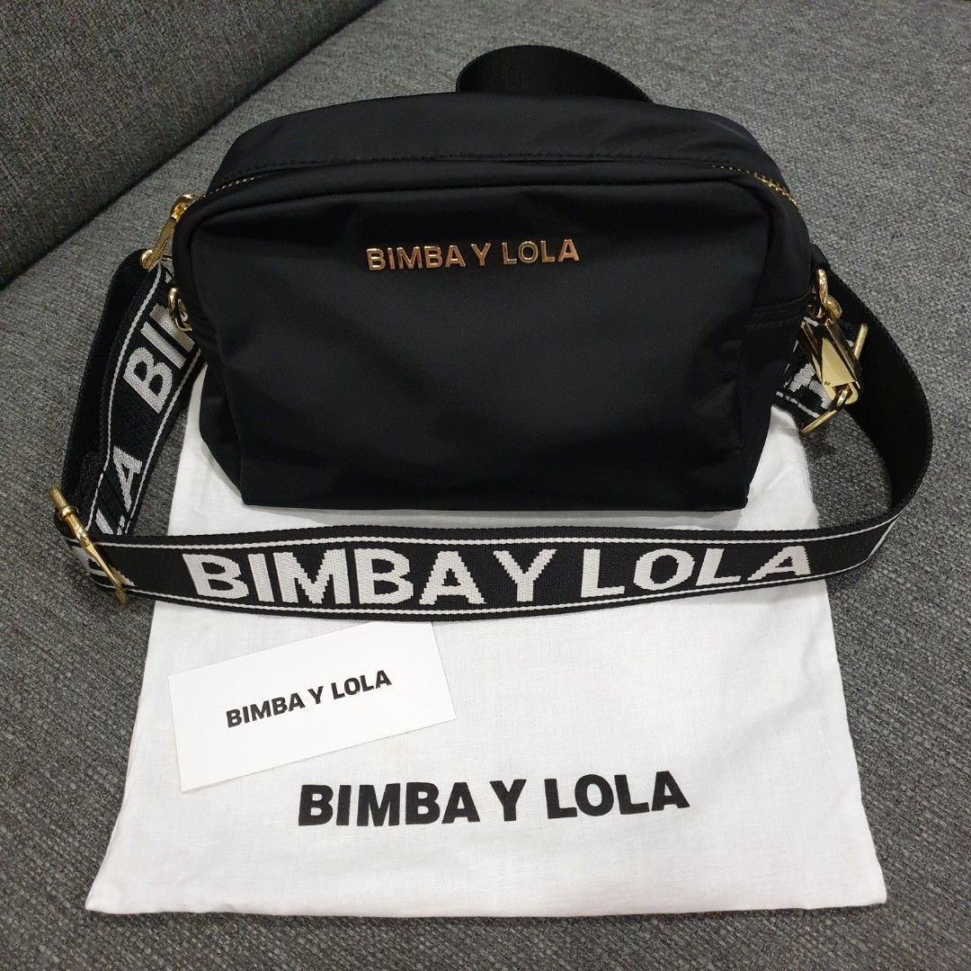 BIMBA Y LOLA L BLACK NYLON BUCKET BAG, Women's Fashion, Bags & Wallets,  Cross-body Bags on Carousell