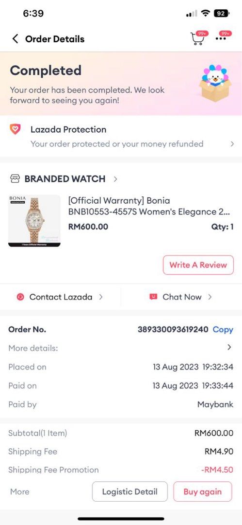 Bonia watch lazada cheap