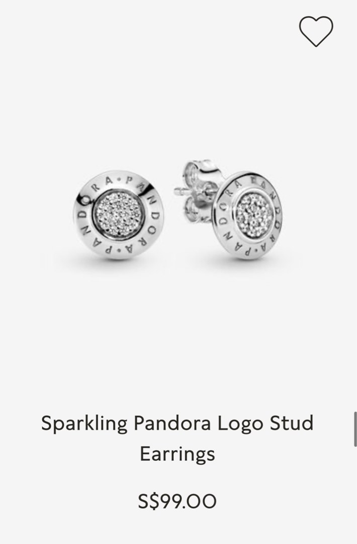 Preloved Sparkling Pandora Logo Stud Earrings